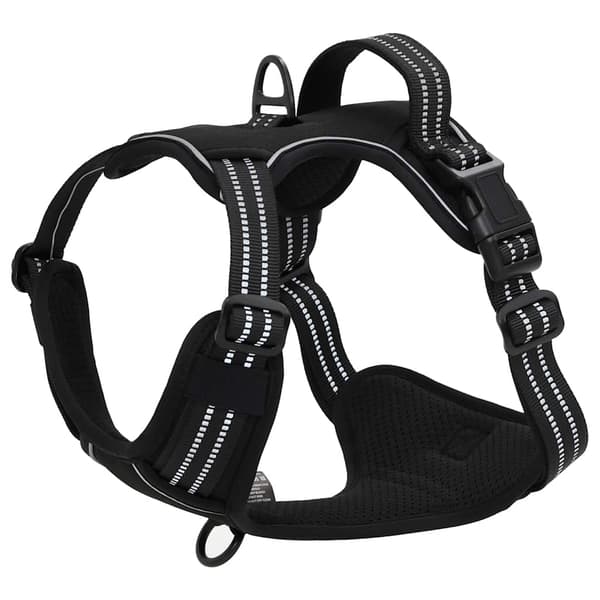 vidaXL justerbar hundesele, sort, M