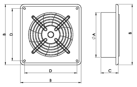 aRok 630 industriel vægventilator 11143 m3/t