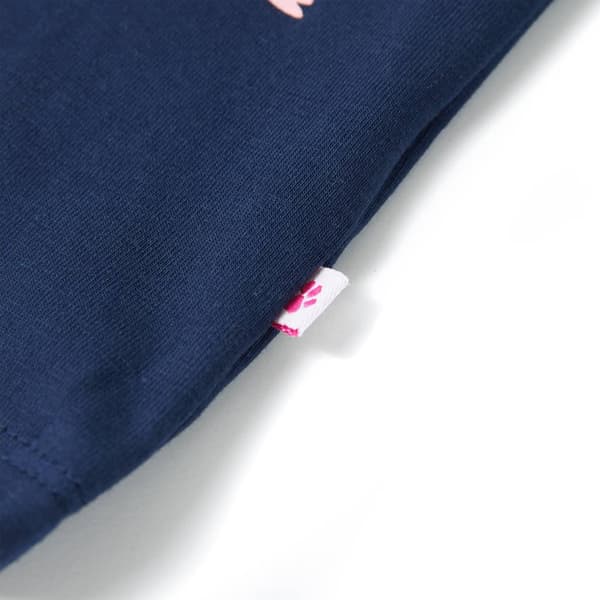 Barn-T-shirt med korta ärmar, marinblå, 104