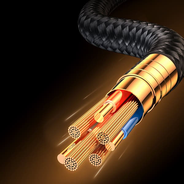 Vinklet USB-C - USB-kabel til hurtig opladning og dataoverførsel 3A 1,2m sort