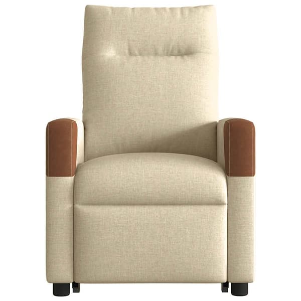 vidaXL Lyftbar massagefåtölj, krämfärgad, tygklädsel