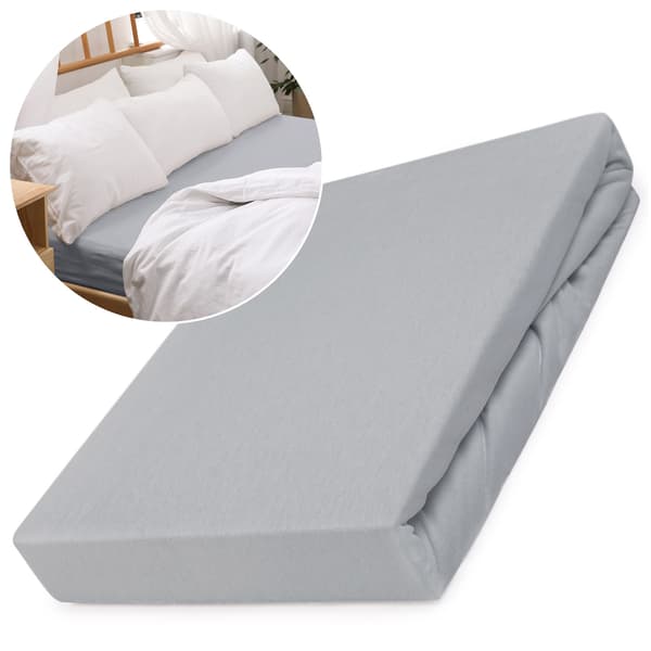 Bomullslakan 60x120 jersey 100% bomull, askfärgad