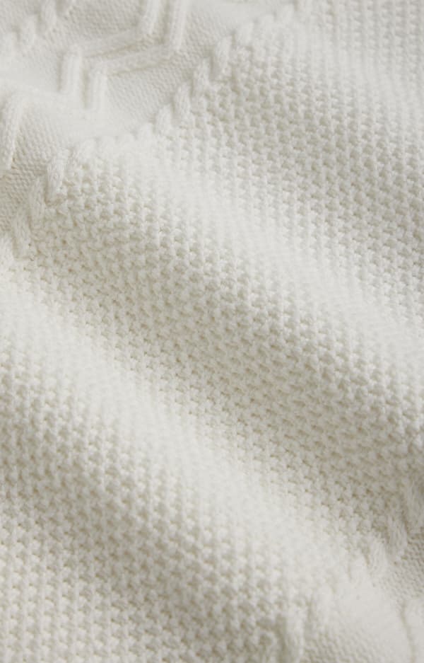 Kabelstrikket sweater med rund hals M