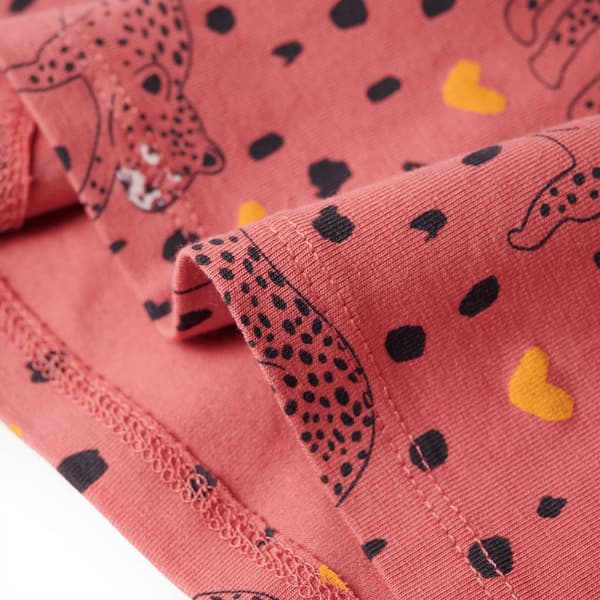 Barnpyjamas med lång ärm, gammalrosa, 104