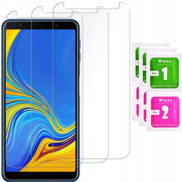3x GLAS för SAMSUNG GALAXY A7 2018 | HÄRDAT GLAS | 3-PACK