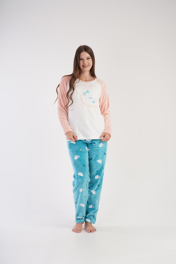 Dam vinterplyschpyjamas S 36 varm tjock