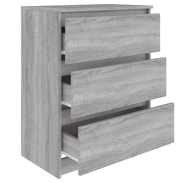 vidaXL kommode, grå Sonoma-eg, 60x35x76 cm, træbaseret materiale