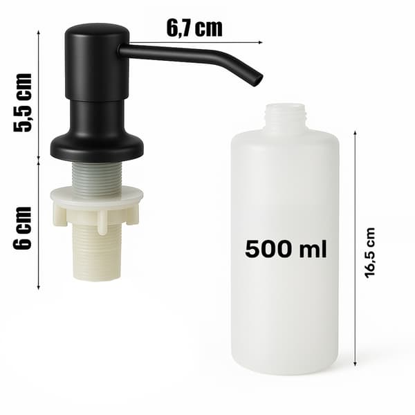 Heckermann keittiönesteen annostelija 500ml musta