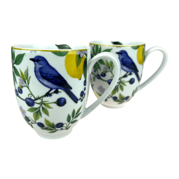 Bogucice CAPRI porslinsmugg 400 ml med blommor och citroner