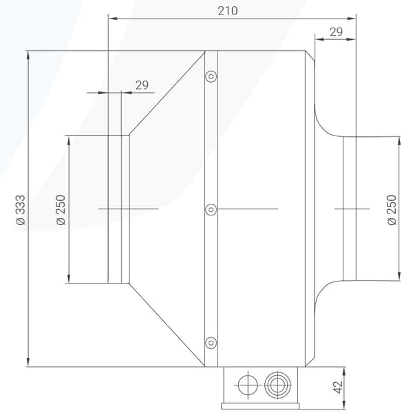 FKM 250 kanalventilator, pulverlakeret sort