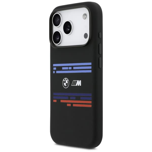 BMW M Silicon Horizontal Line MagSafe -kotelo iPhone 17 Prolle, musta
