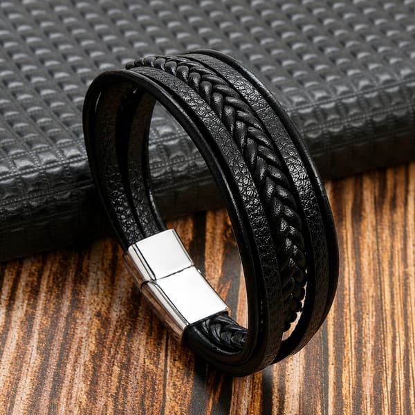 Herrarmband i läder, läderrem, armband 18-23 cm