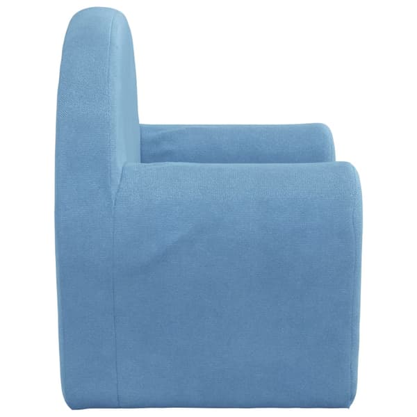 vidaXL børnesofa, blå, blød plys