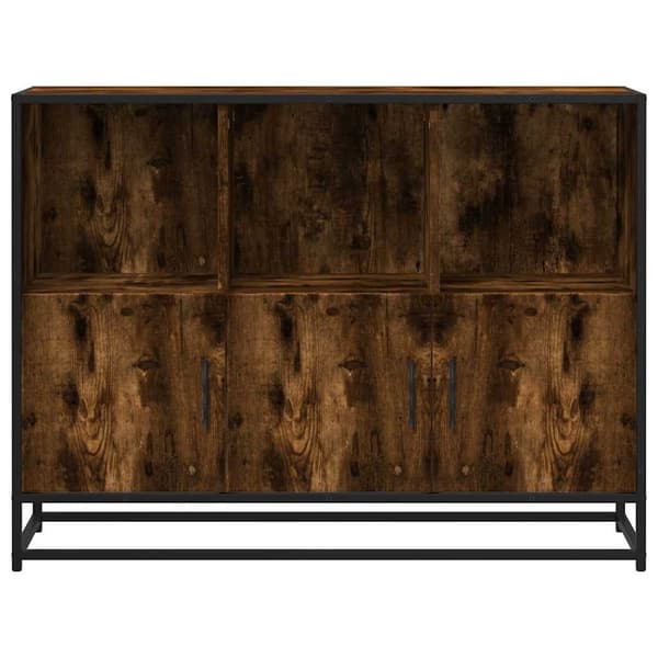 vidaXL kommode, røget eg, 100x35x76 cm, træbaseret materiale