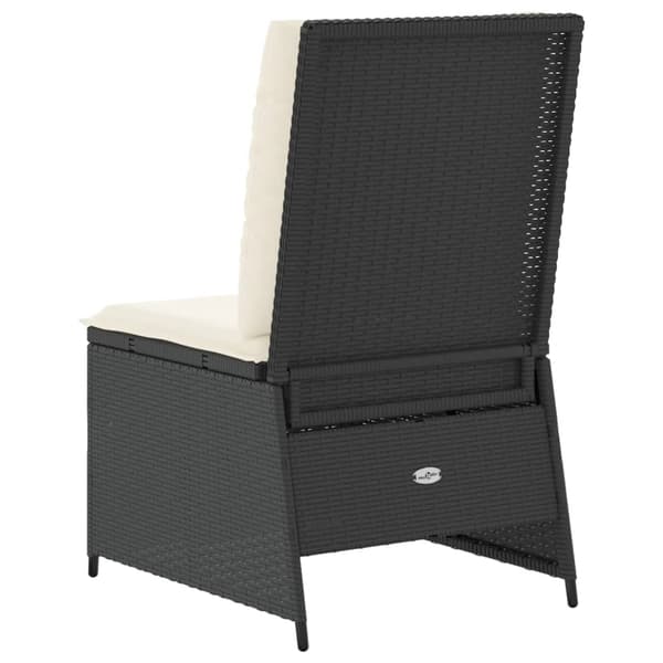 vidaXL havestol med hynder, sort, polyrattan
