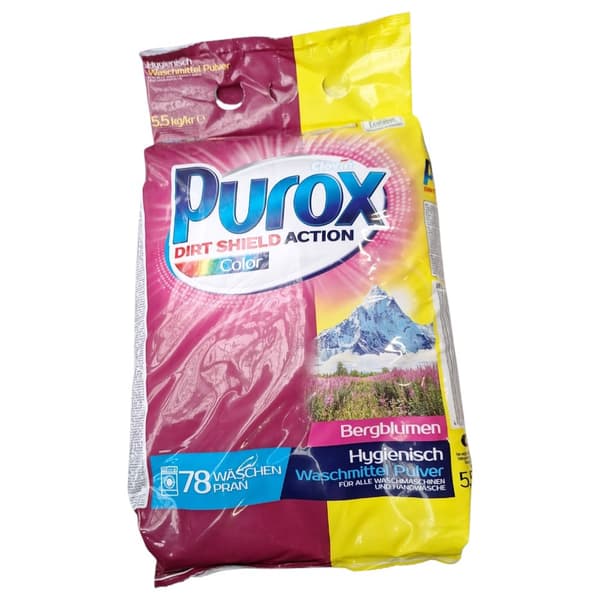 Purox vaskepulver farve 5,5 kg pose Clovin