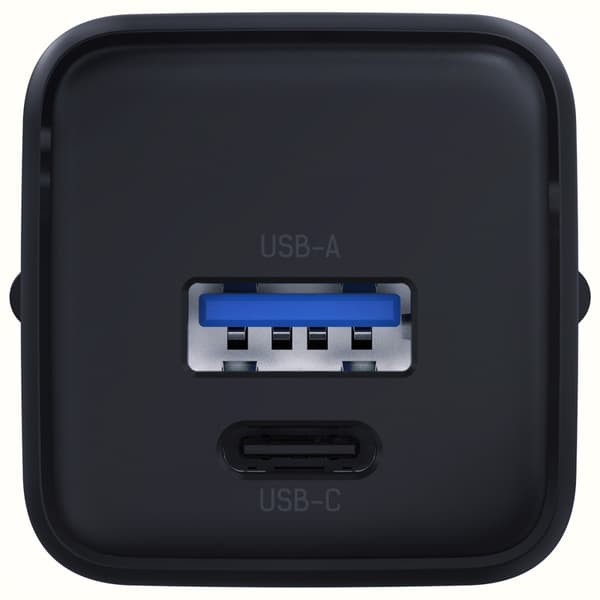 3MK Hyper GaN -laturi 20 W 1xUSB-A 1xUSB-C PD QC4+, musta