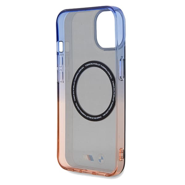 BMW Gradient MagSafe -puskurikotelo iPhone 15 Plussalle, harmaa