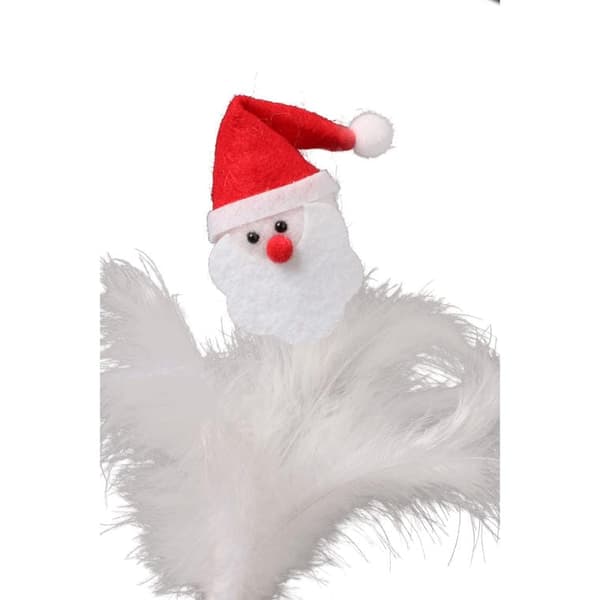Julemandens hovedfigur med hvide fjer
