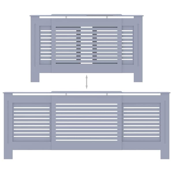 vidaXL radiatordæksel, MDF, grå, 205 cm