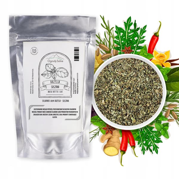Aromatisk torkad basilikakrydda - 50g