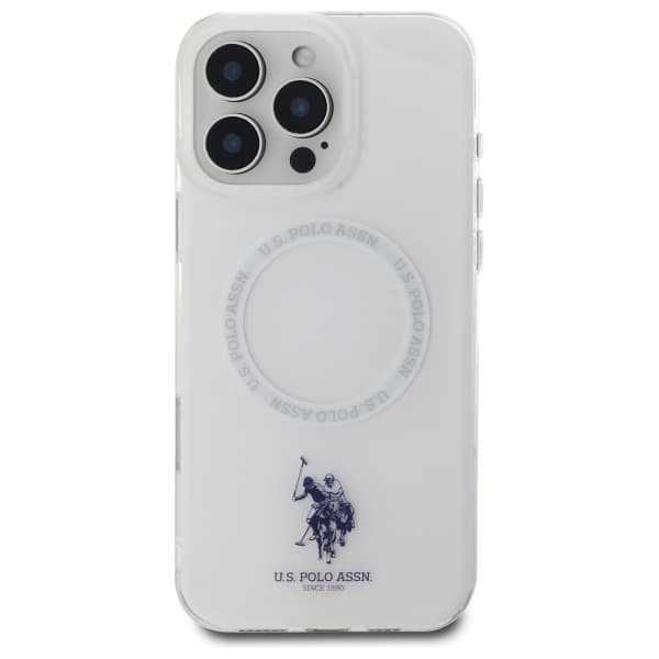 US Polo IML Ring MagSafe-etui til iPhone 16 Pro Max, hvidt