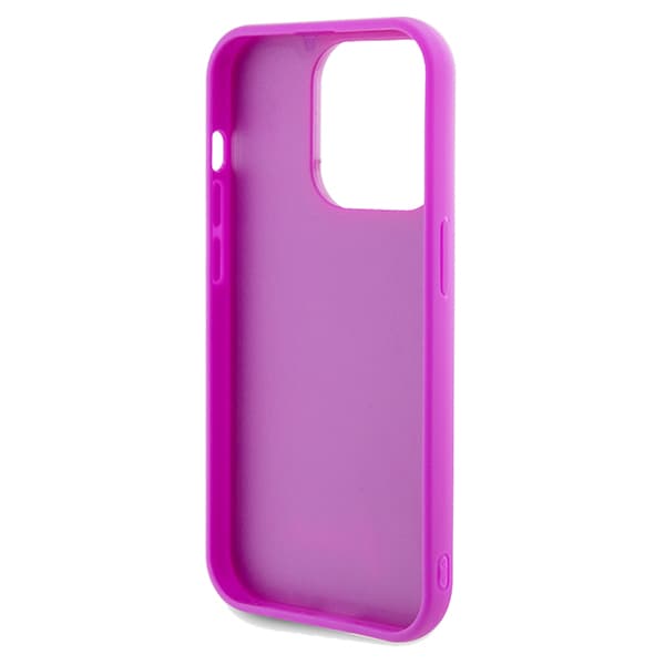 Guess Disco Metal Script-etui til iPhone 14 Pro, Fuchsia/Fuchsia