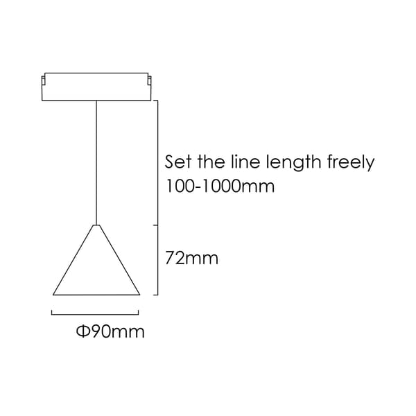 Zigbee keglelampe 6W MD90 til SLIM TRACK skinner 48VDC 3000K-6000K dæmpbar