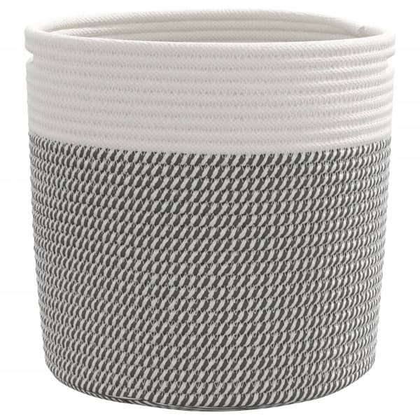 vidaXL Förvaringskorgar, set om 2, grå och vit, Ø28x28 cm, bomull