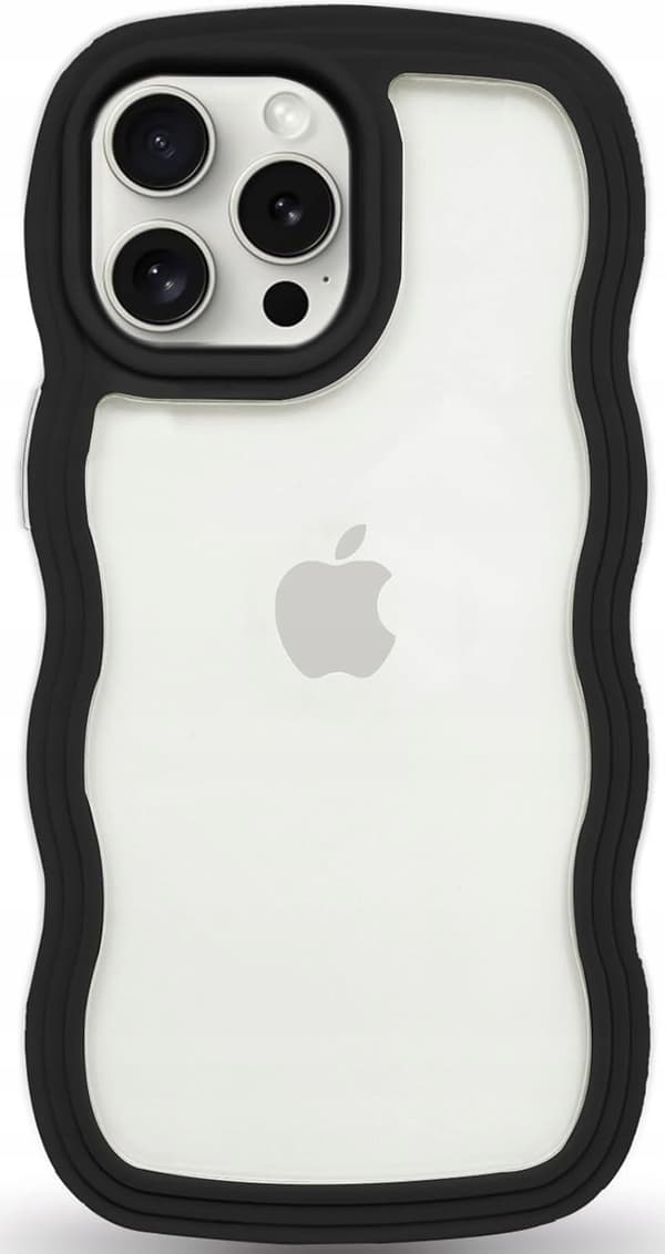 iPhone 14 Pro Max sort cover med bølget silikone