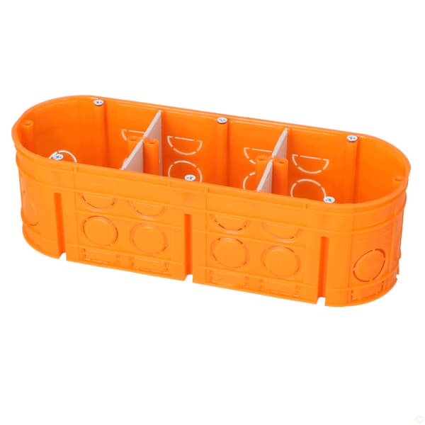 Indbygget dåse, dyb, med skruer, orange M3x60F Multiwall