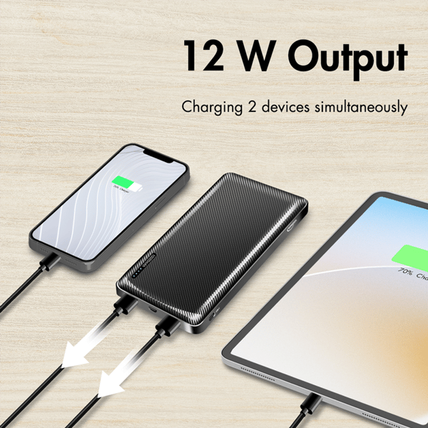 Varavirtalähde 10 000 mAh, 2x USB-A, USB-C, micro-USB, musta - Typhoon