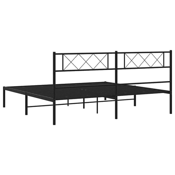vidaXL metalsengestel med hovedgærde sort 193x203 cm
