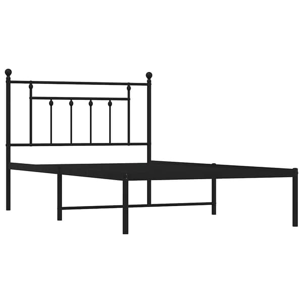 vidaXL metalsengestel med hovedgærde sort 100x200 cm