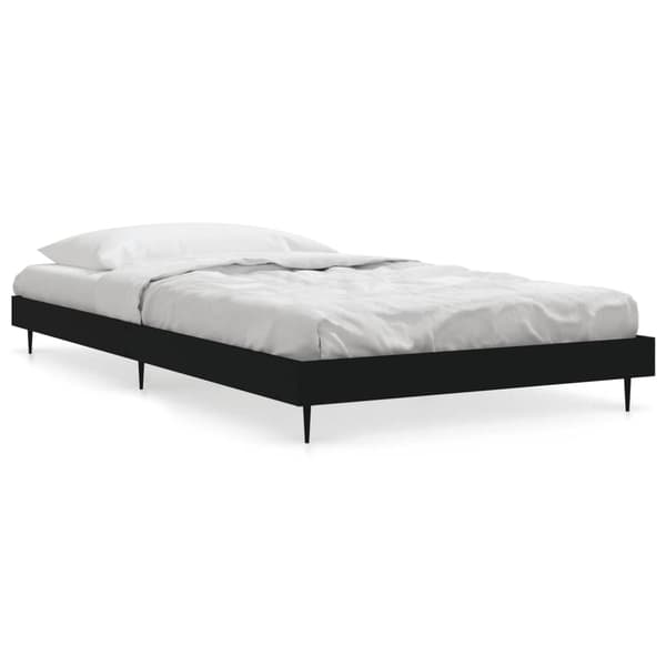 vidaXL sengestel sort 90x200 cm træbaseret materiale