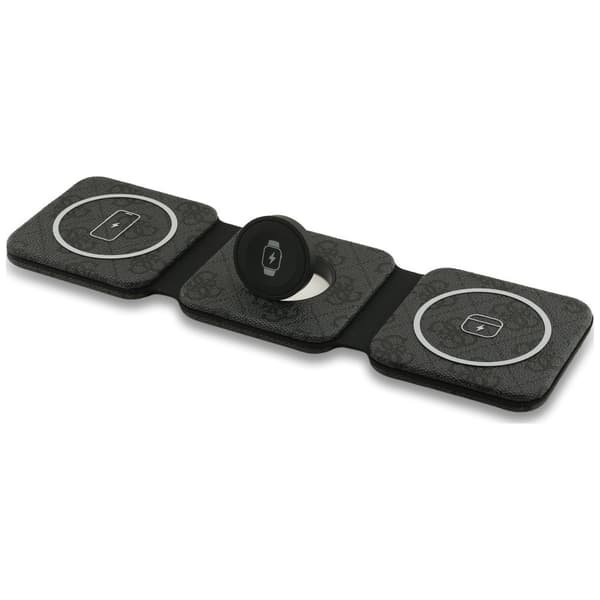 Guess 4G 15W MagSafe 3-i-1 trådløs oplader, sort