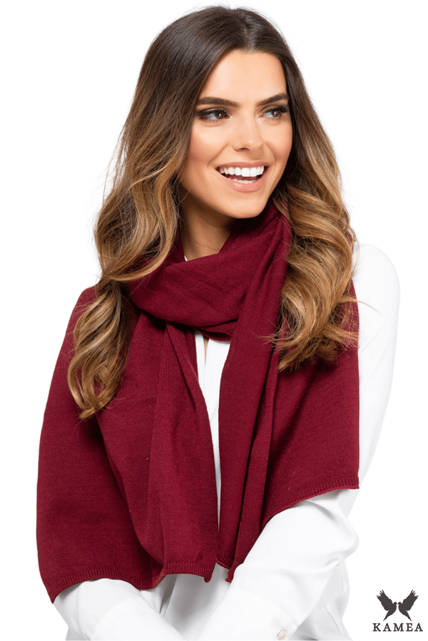 SCARF*05 dam vinter vinröd färg