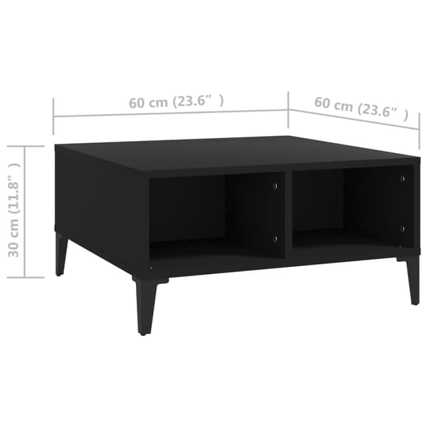 vidaXL sofabord, sort, 60x60x30 cm, træbaseret materiale