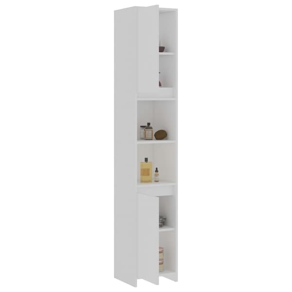 vidaXL badeværelsesskab hvid 30x30x183,5 cm spånplade