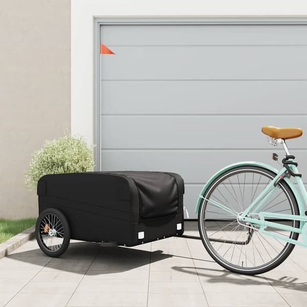 vidaXL cykelanhænger, sort, 45 kg, jern