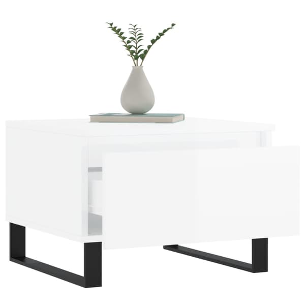 vidaXL Soffbord, set om 2, högglans, vit, 50x46x35 cm
