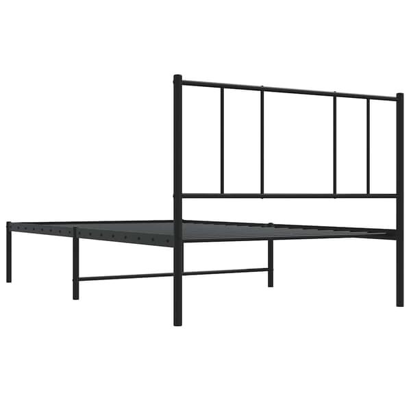 vidaXL metalsengestel med hovedgærde sort 100x190 cm
