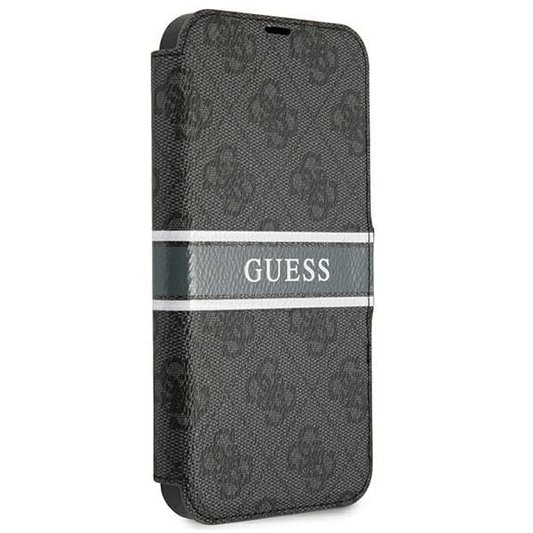 Guess book 4G Stripe flipfodral till iPhone 13 mini, grå/grå