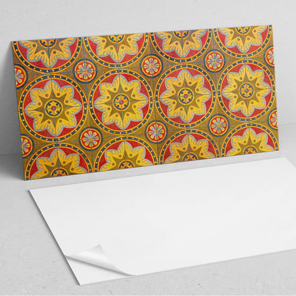 Tryckt vinylväggpanel för matsal 120x60 cm blommönster