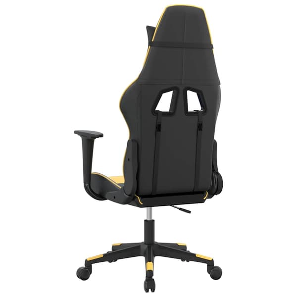 vidaXL massage-gamingstol, sort og guld, kunstlæder