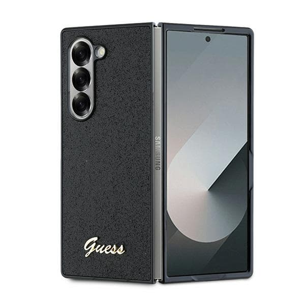 Guess 4G Glitter Script -suojakuori Galaxy Z Fold6:lle, musta