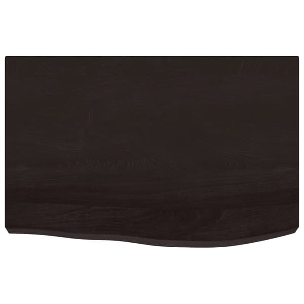 vidaXL hylde mørkebrun 60x40x(2-6) cm egetræsfinish
