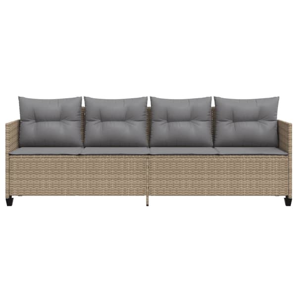 vidaXL dagseng med hynder, beige, polyrattan