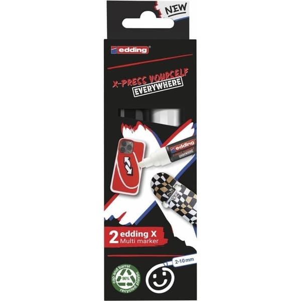 Multimarker hvid og sort 2 stk.
