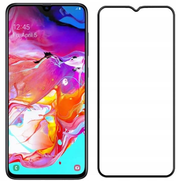2x Härdat glas för Samsung Galaxy A70 med helskärmstäckning, 5D-glas